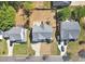 Aerial view of home with long driveway at 421 Gooseberry Dr, Holly Springs, NC 27540