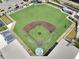 A well-maintained baseball field surrounded by stadium seating, inviting residents to enjoy sports activities at 421 Gooseberry Dr, Holly Springs, NC 27540