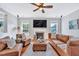 Spacious living room offering neutral walls, a fireplace, and lots of natural light at 421 Gooseberry Dr, Holly Springs, NC 27540