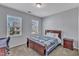 Well-lit bedroom with a desk and nightstand, ideal for study or relaxation at 512 Flip Trl, Cary, NC 27513