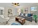 Comfortable living room featuring light walls, stylish decor, and wood-look flooring at 580 Greenbriar Farm Trl, Siler City, NC 27344