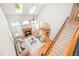 Open floor plan with hardwood floors, fireplace, and high ceilings at 5912 Weather Rock Ct, Raleigh, NC 27613