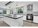 Modern kitchen with a central island, stainless steel appliances, and ample counter space at 66 Privette Way, Zebulon, NC 27597