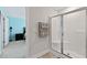 The bathroom boasts a sleek glass-enclosed shower and stylish fixtures, creating a spa-like feel at 713 Putney Hill Rd, Zebulon, NC 27597