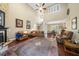 Inviting living space with vaulted ceilings, hardwood floors, and ample natural light at 85 Rivers Edge Ct, Timberlake, NC 27583