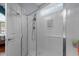 The walk-in shower features glass doors and a handheld shower head at 9016 New Century Rd, Wake Forest, NC 27587