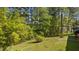 Lush green backyard with mature trees, offering a private and serene outdoor space for relaxation and recreation at 906 Circle Dr, Creedmoor, NC 27522