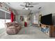 Spacious bonus room with television, movie decor, and comfortable seating at 9212 Linslade Way, Wake Forest, NC 27587
