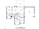 Detailed first floor plan showcasing layout of bedrooms, kitchen, living room, and garage at 105 Coral Ridge Cir, Franklinton, NC 27525