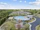 Aerial view of community pool, playground, and recreation center at 1305 Reservoir View Ln, Wake Forest, NC 27587
