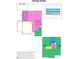 Color-coded diagram showing flooring type (tile, carpet, EVP/hardwoods) in first and second floor plans at 139 Fast Pitch Ln, Four Oaks, NC 27524