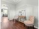 Charming entryway featuring elegant decor and hardwood floors at 218 Darecrest Ln, Wendell, NC 27591