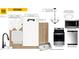Kitchen design board showcasing sleek matte black fixtures, herringbone backsplash, and stainless steel appliances at 2672 Princess Tree Dr, Raleigh, NC 27616
