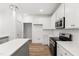 Modern kitchen featuring stainless steel appliances, white cabinets and center island at 3011 Bourbon St, Sanford, NC 27332