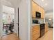 Galley kitchen featuring modern stainless steel appliances and lots of cabinet space at 308 Sunset Creek Cir, Chapel Hill, NC 27516