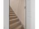 Carpeted staircase leading to the second floor of the home at 308 Sunset Creek Cir, Chapel Hill, NC 27516