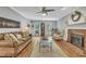 Spacious living area offers hardwood floors, fireplace, and plenty of natural light at 4 W Bridlewood Trl, Durham, NC 27713