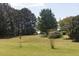 A view of the grassy front yard with large trees offering shade and privacy at 481 Firetower Rd, Louisburg, NC 27549