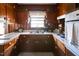 Traditional kitchen with wooden cabinets, laminate countertops and vintage appliances at 481 Firetower Rd, Louisburg, NC 27549