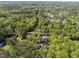 Aerial view of homesites nestled within a green, established tree canopy, showing proximity to the lake at 4924 Theys Rd, Raleigh, NC 27606