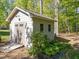 Exterior view of the property's well-kept outbuilding with ramp, doors, and windows at 4924 Theys Rd, Raleigh, NC 27606