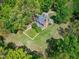 Aerial view of a charming home with fenced backyard and lush green landscaping at 8120 Stillbreeze Dr, Fuquay Varina, NC 27526