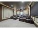 Amazing home theater with rows of plush seating and a high-quality projection system at 1009 Linenhall Way, Wake Forest, NC 27587