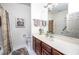 Standard bathroom featuring a single sink vanity and shower-tub combination at 12 Innisfree Dr, Durham, NC 27707