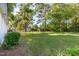Overlooking a large, grassy backyard with mature trees, offering ample space and a serene setting at 124 Strickland Dr, Smithfield, NC 27577