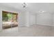 Basement space featuring neutral paint, a slider to the backyard, and a closet for storage at 1514 Goodwin Rd, Durham, NC 27712