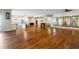 Spacious living room featuring an open floor plan and hardwood flooring at 16 Portofino Pl, Durham, NC 27707