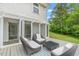 Deck with outdoor seating area, perfect for enjoying the surrounding greenery and outdoor space at 1751 Riverside Dr, Hillsborough, NC 27278