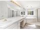 Large bathroom with double sinks, soaking tub, separate shower, and plenty of counter space at 201 Langston Mill Ct, Cary, NC 27518