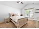 Bedroom with carpet flooring, vaulted ceiling, and view from the window at 215 Terrell Dr, Rolesville, NC 27571