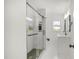 Modern bathroom with walk-in glass shower and contemporary vanity at 2704 Dove Ln, Raleigh, NC 27604