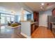 Open-concept design connecting the kitchen to the living room, perfect for entertaining guests at 2810 Bedford Green Dr # 207, Raleigh, NC 27604