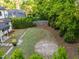 Backyard featuring a large grass area and greenery, with a home to the side at 3316 Milton Rd, Raleigh, NC 27609
