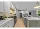 Well-equipped kitchen with stainless steel appliances, white countertops, and an expansive island at 3316 Milton Rd, Raleigh, NC 27609