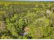 Wide aerial view of a home in a wooded landscape at 480 Big Branch Dr, Pittsboro, NC 27312