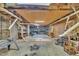 Unfinished basement offering storage, plumbing, and utility capabilities at 480 Big Branch Dr, Pittsboro, NC 27312