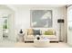 Cozy living room with a comfortable sofa, accent pillows, stylish decor, and ample natural light at 533 Morning Light Dr # 33, Angier, NC 27501