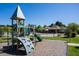 Playground and pool area with slides, climbing structures, and seating at 6 Dawson Ct Ct, Durham, NC 27703