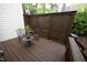 Enjoy the outdoors on this quaint back patio with wood lattice privacy screen at 6022 Four Townes Lane Ln, Raleigh, NC 27616