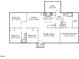 Layout displaying the square footage of bedrooms, living spaces, kitchen, and deck at 7289 Nc 561, Louisburg, NC 27549