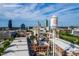 Scenic aerial view of Downtown Durham with the iconic 'Lucky Strike' water tower at 10 Twinleaf Pl, Durham, NC 27705