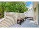 Back deck is perfect for relaxing outside on wooden benches at 108 Woodglen Dr, Cary, NC 27518