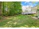 Backyard with lush lawn and trees for added privacy at 108 Woodglen Dr, Cary, NC 27518