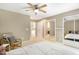 Bedroom includes a mirrored closet and access to the bathroom and additional closet space at 108 Woodglen Dr, Cary, NC 27518