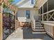 Charming backyard patio featuring a decorative metal gate, perfect for outdoor dining and relaxation at 109 N Hassel St, Hillsborough, NC 27278