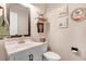 Charming bathroom featuring a vanity with modern fixtures, tasteful decor, and a clean, refreshing ambiance at 130 Stromness Path, Clayton, NC 27527